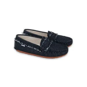 shoes basic stella loafer - black denim