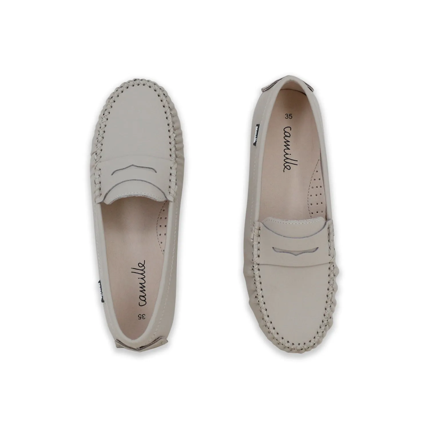 shoes basic stella loafer - stone