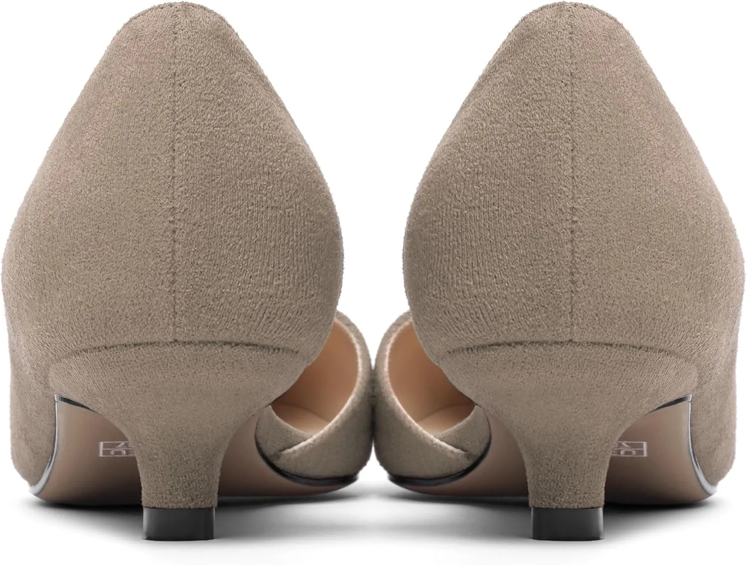 SHOWFOREST Womens Solid Suede Dress Slip On Work Pointed Toe Kitten Low Heel Pumps Shoes 1.5 Inch