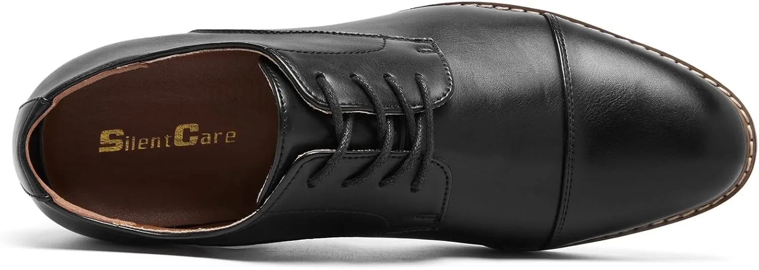 SILENTCARE Men's Oxford Formal Dress Shoes Business Comfortable Classic Lace Up Shoes