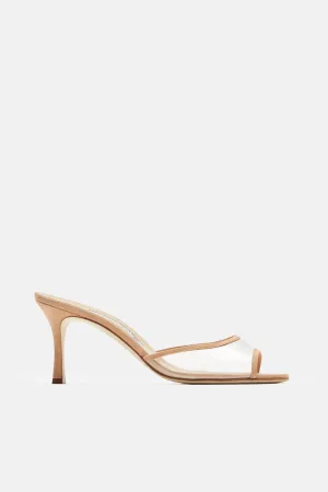 Sissavy Heeled Slide - Nude Suede