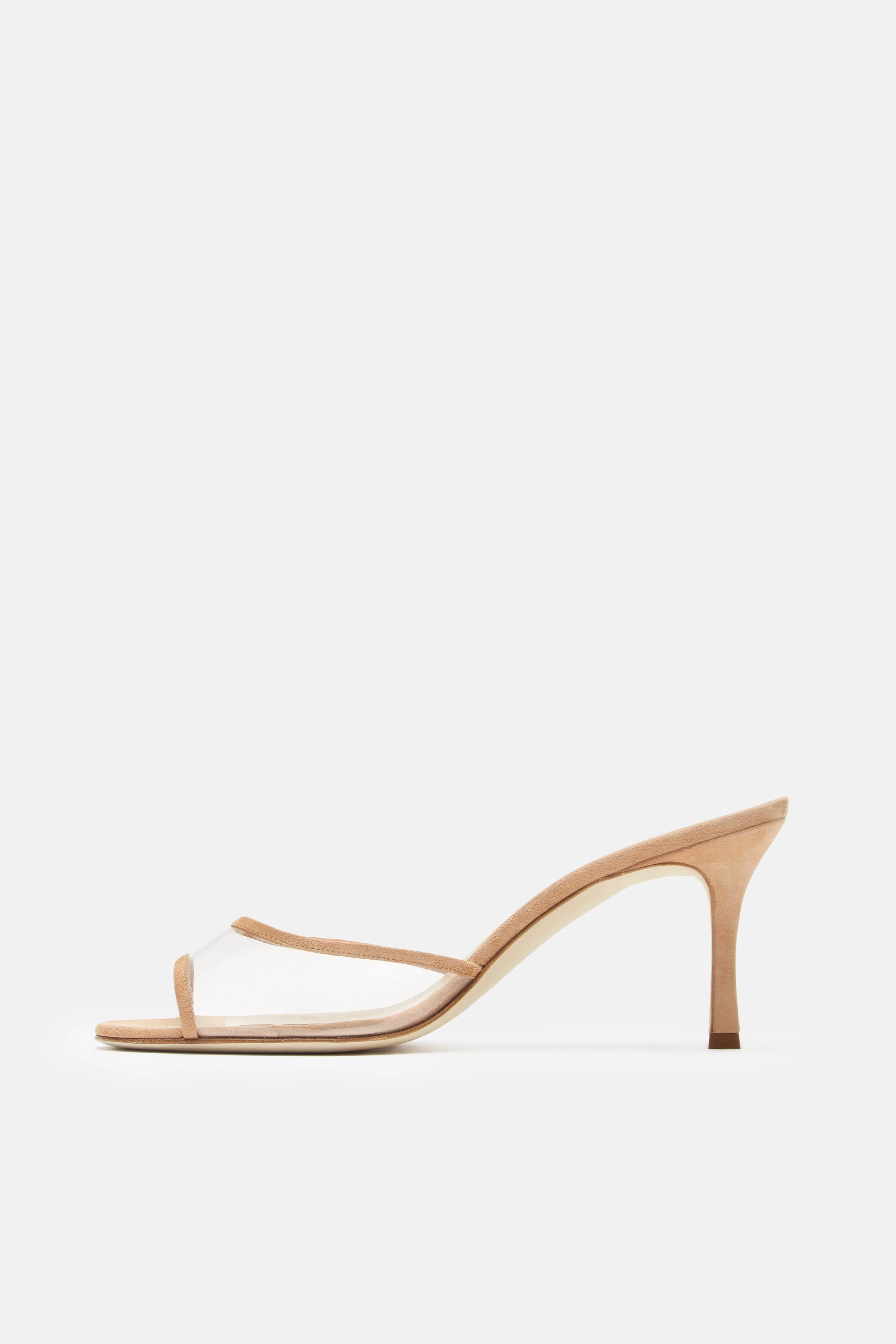 Sissavy Heeled Slide - Nude Suede