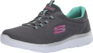 Skechers Women's Summits Sneaker, Charcoal/Green, 9