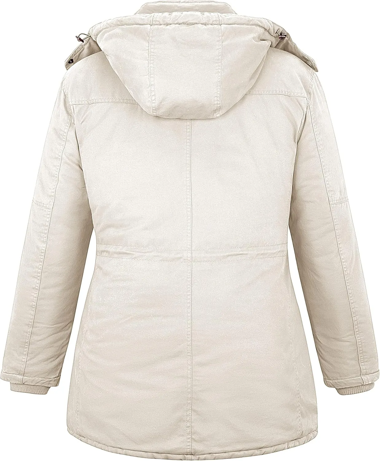 Soularge Women's Winter Plus Size Thickened Cotton Coat with Detachable Hood