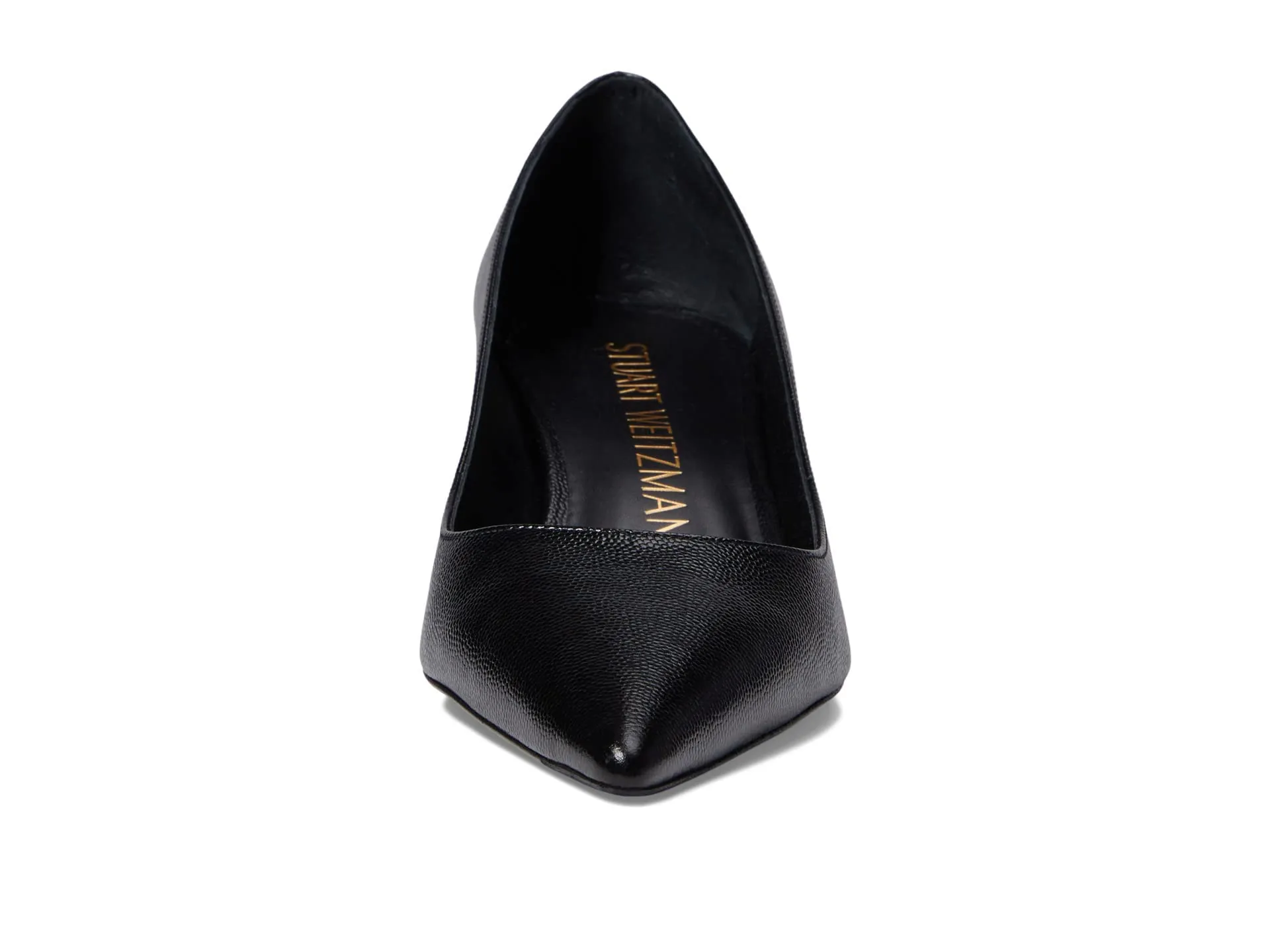 Stuart Weitzman Women's Stuart Kitten Pump, Black, 7.5