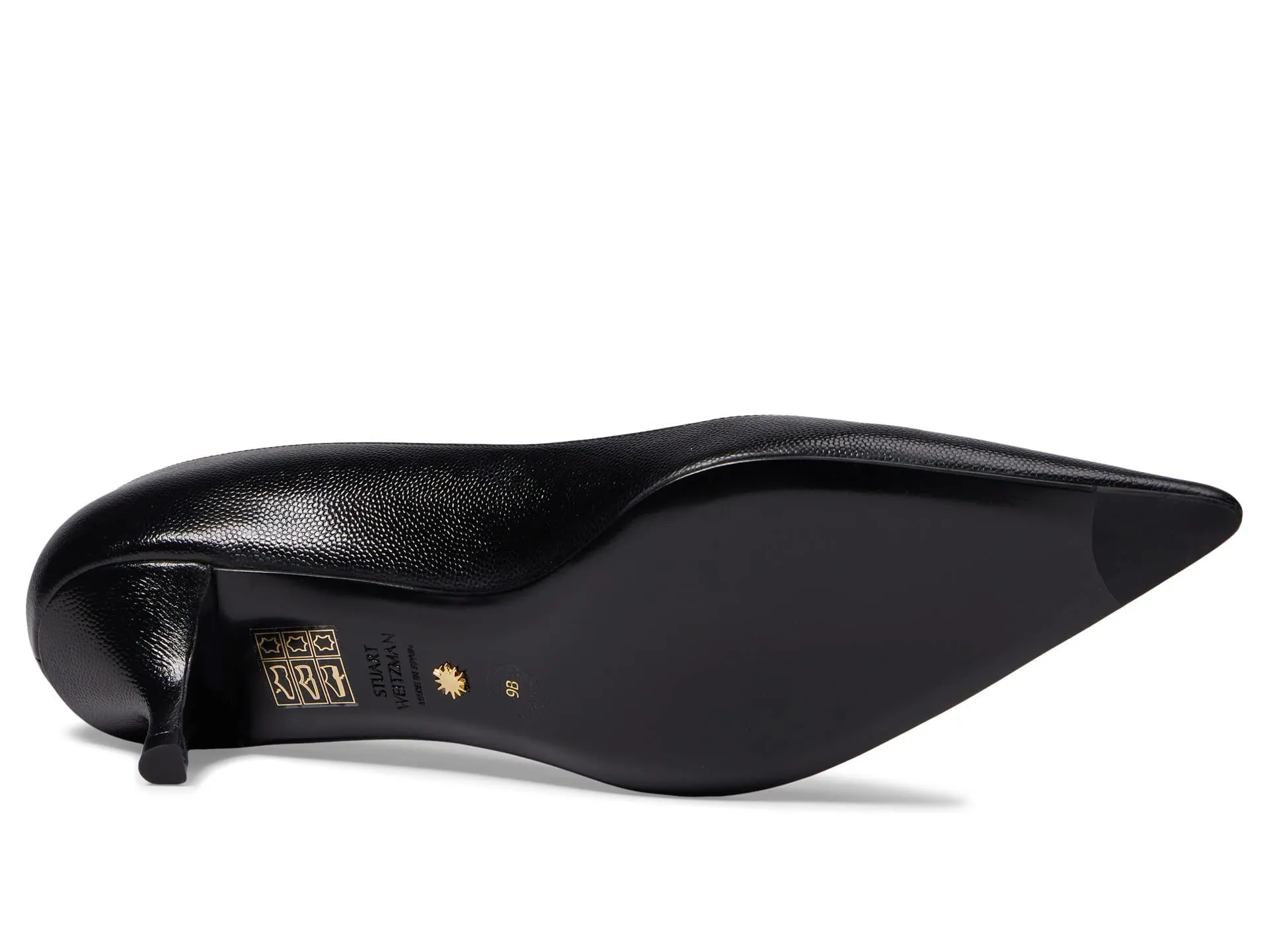 Stuart Weitzman Women's Stuart Kitten Pump, Black, 7.5