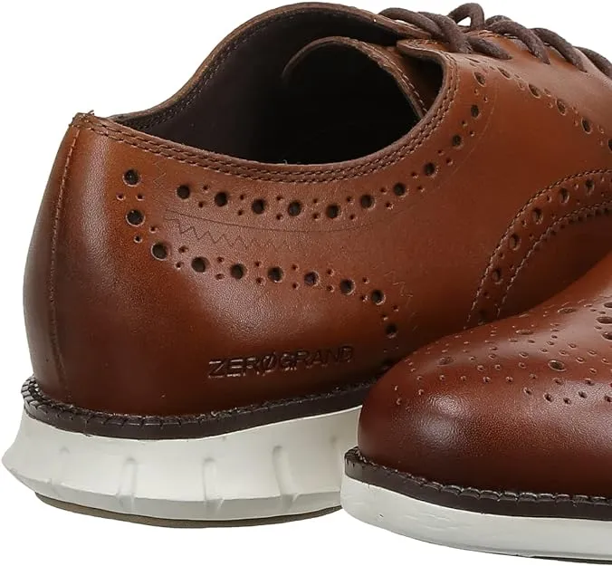 Tan Wing Cole Zerogrand Super sale British Heavy reduction Oxfords Sneakers Haan Lace-Up Perforated Leather