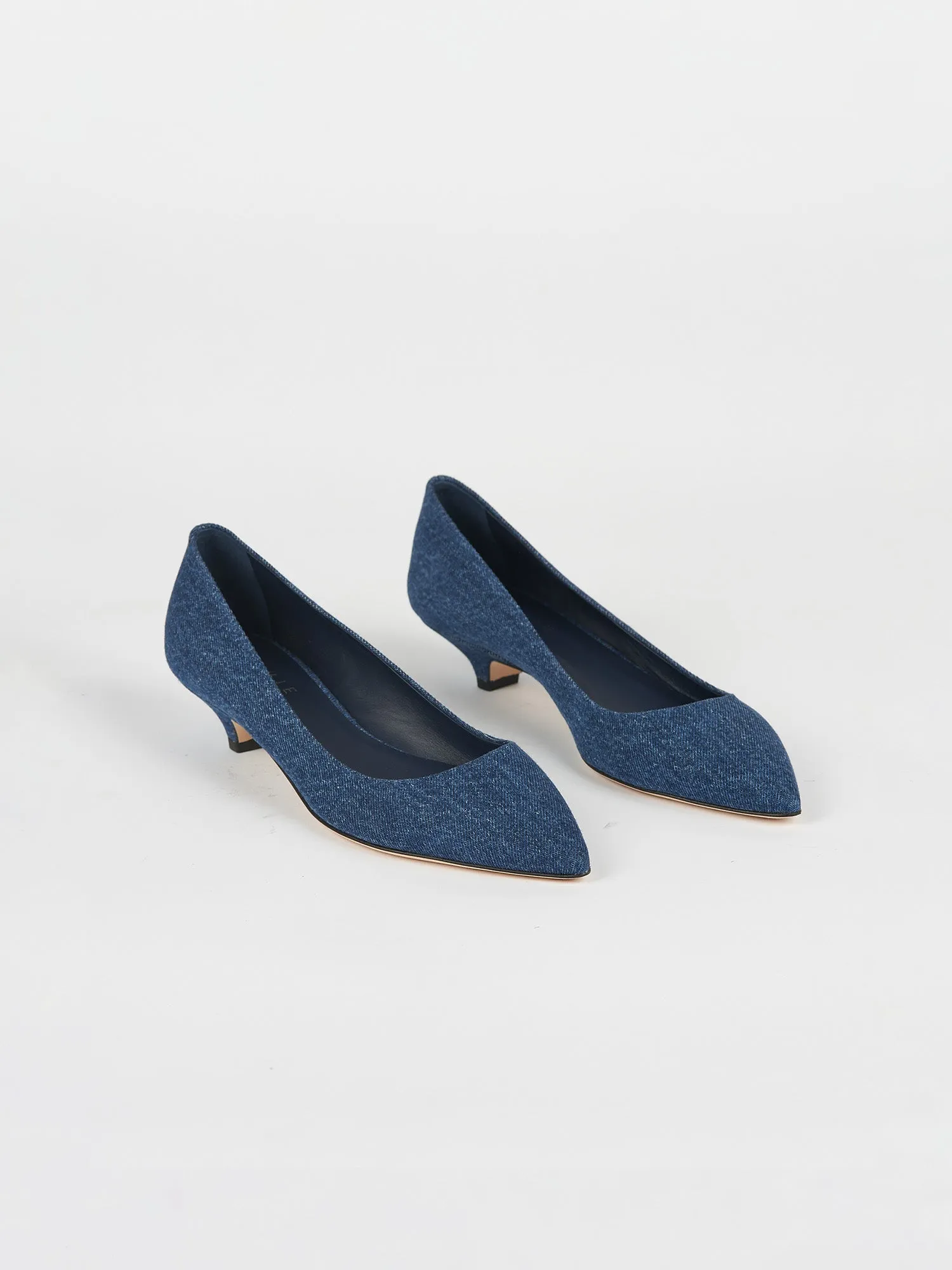 The Kitty Point Heel in Denim