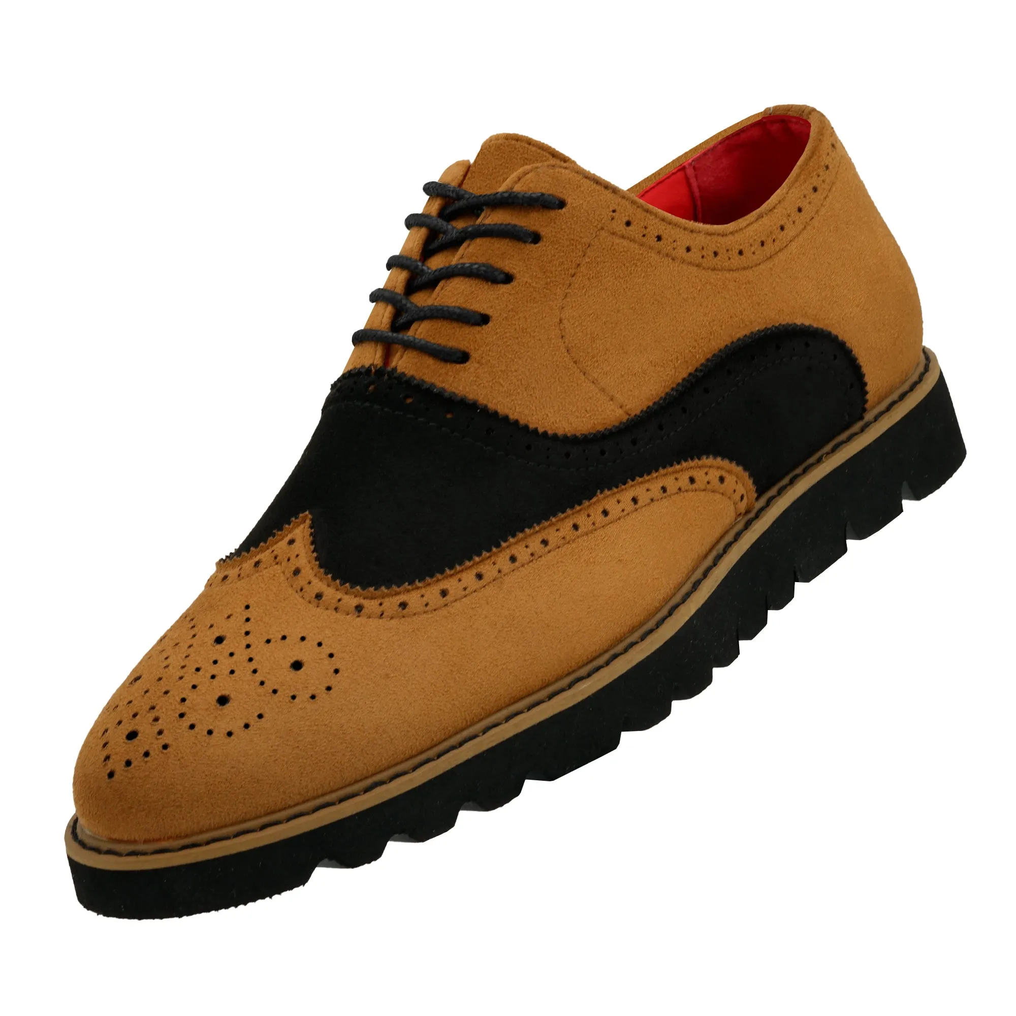The Paragon TAYNO Suede Lace Up Wingtip Oxford Sneaker