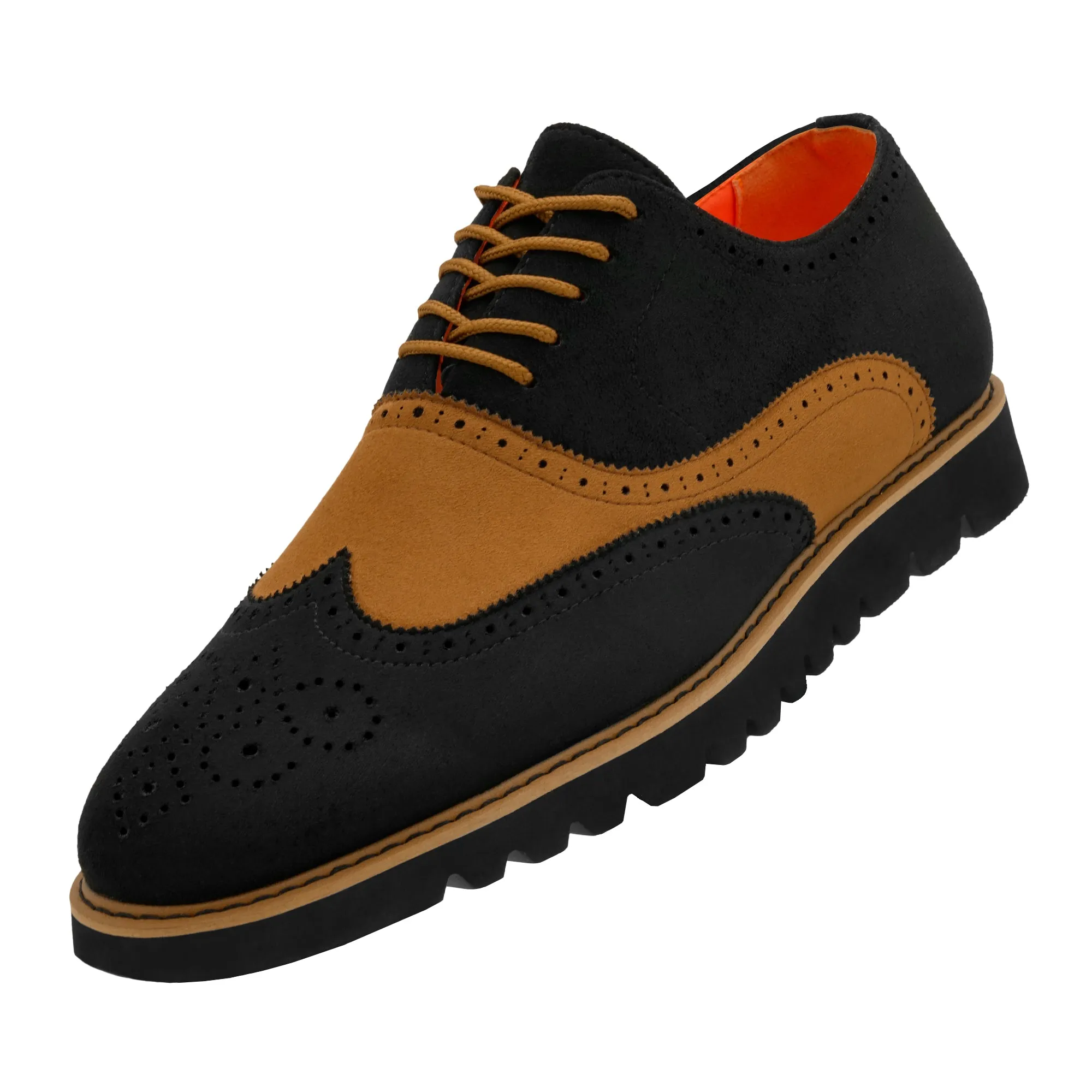 The Paragon TAYNO Suede Lace Up Wingtip Oxford Sneaker