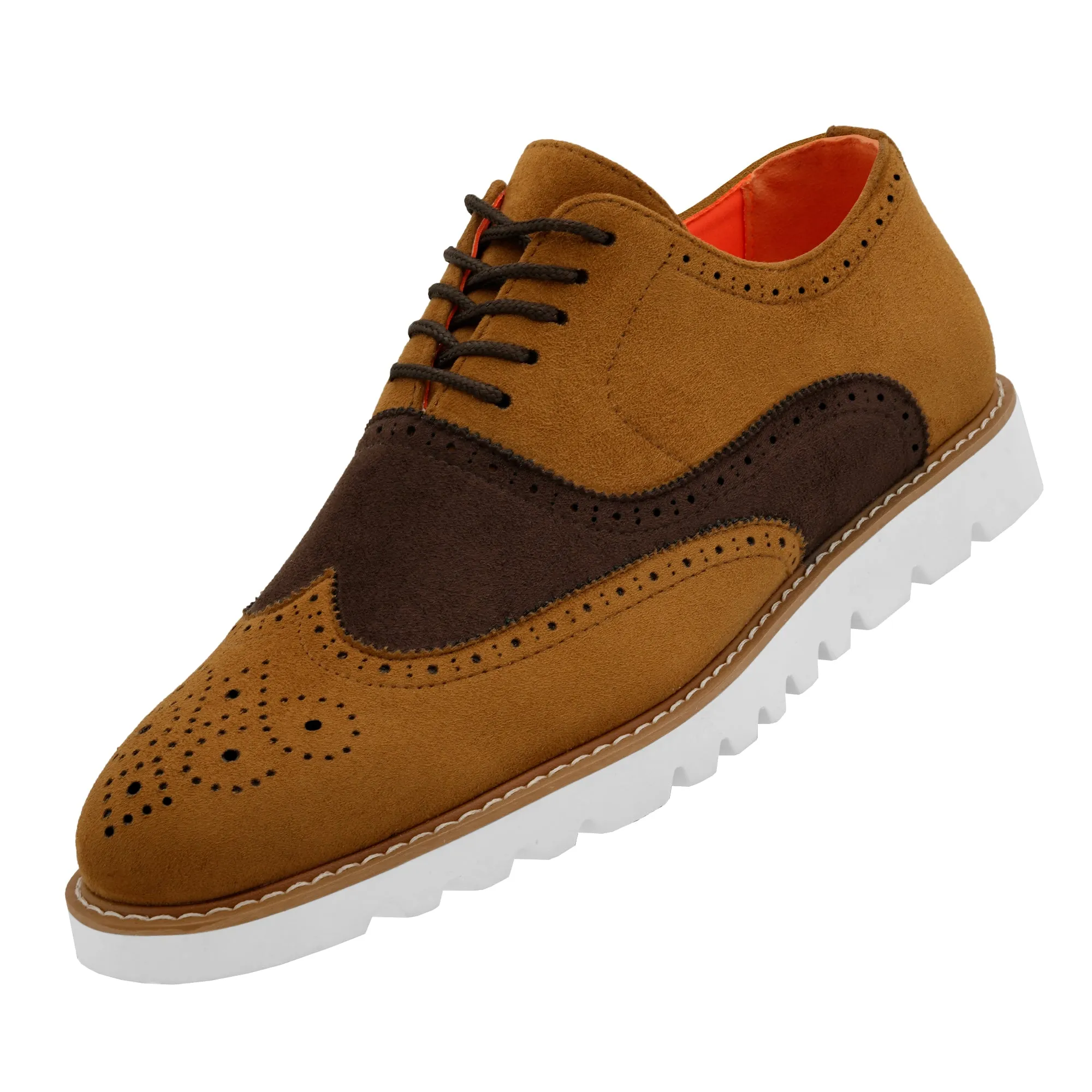 The Paragon TAYNO Suede Lace Up Wingtip Oxford Sneaker