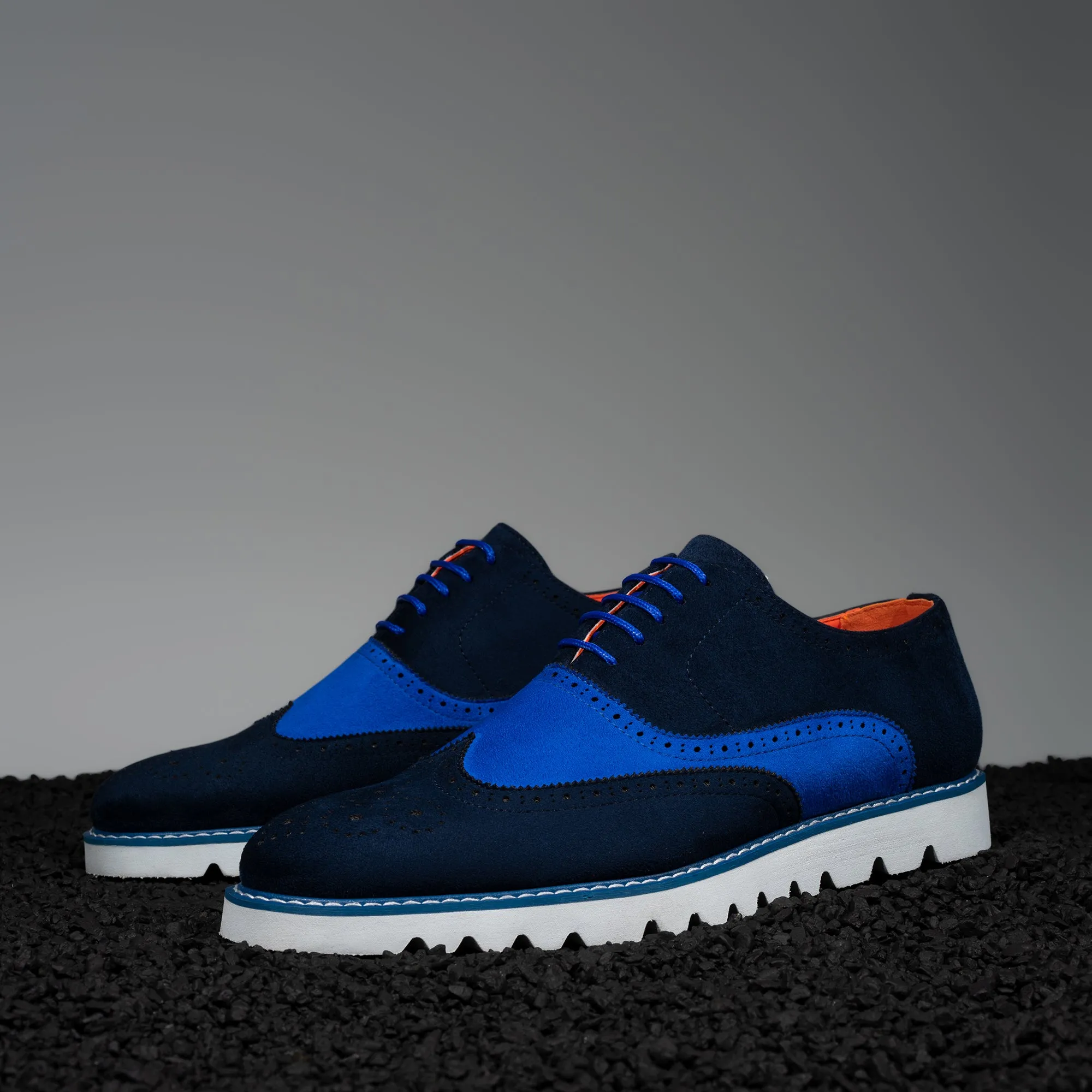 The Paragon TAYNO Suede Lace Up Wingtip Oxford Sneaker