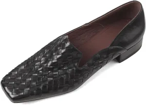 TinaCus Genuine Leather Women's Square Toe Handmade Loafer Flats Shoes
