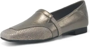 TinaCus Handmade Women's Genuine Leather Patchwork Square Toe Slip-on Loafer Flats