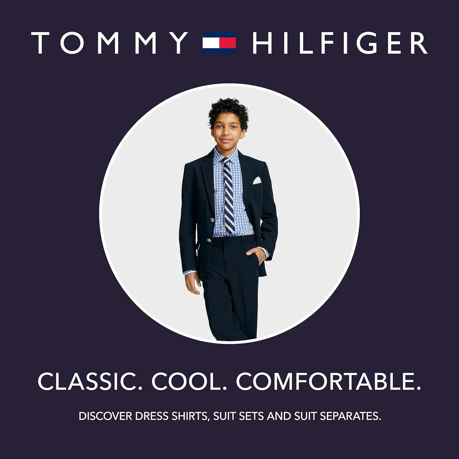 Tommy Hilfiger Boy's Oxford Long Sleeve Dress Shirt, Collared Button-down With Chest Pocket, Regular Fit