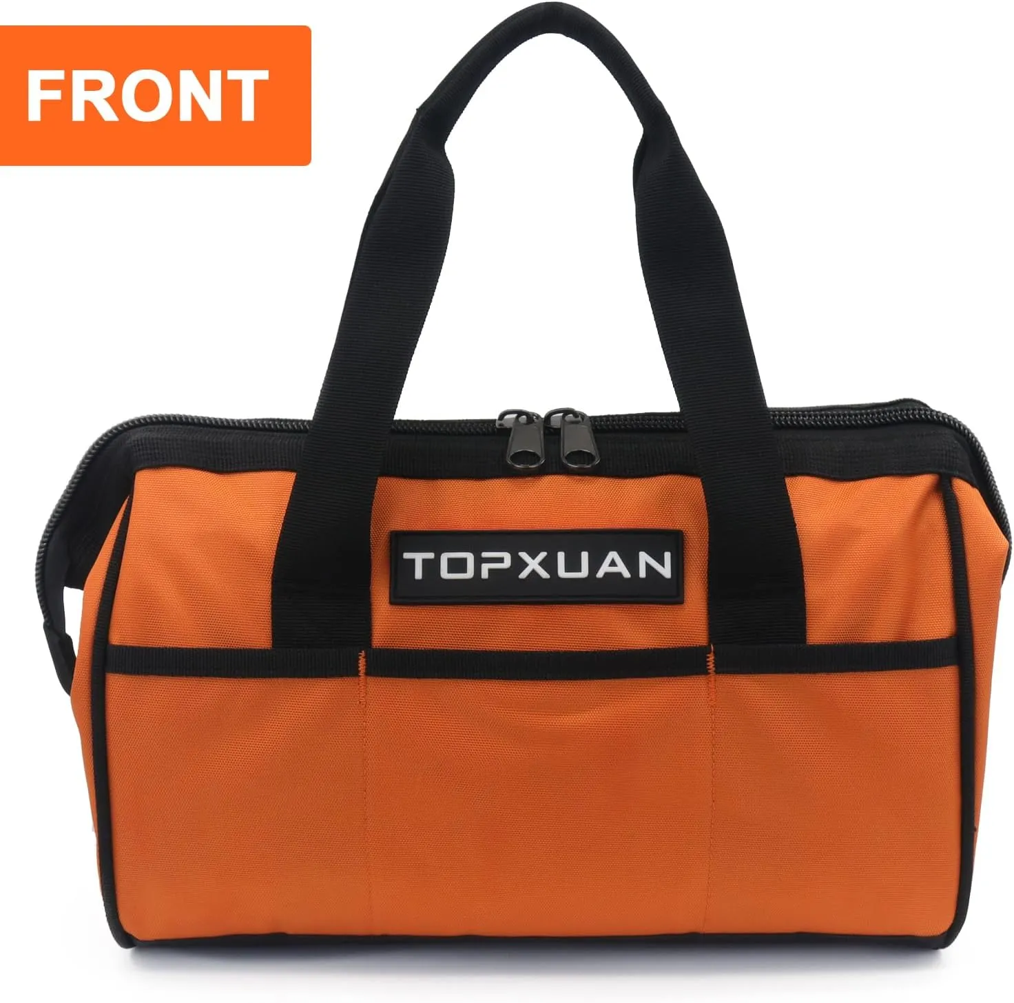 Tool Bag 13 Inch Waterproof Orange Tool Organizer with Wide Mouth for Power Tools and Hand Tools Oxford Cloth Fabric(3 pockets)