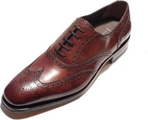 TRAMEZZA Bord Men's Brown Wingtip Brogue Leather Welted Oxford (Salvatore