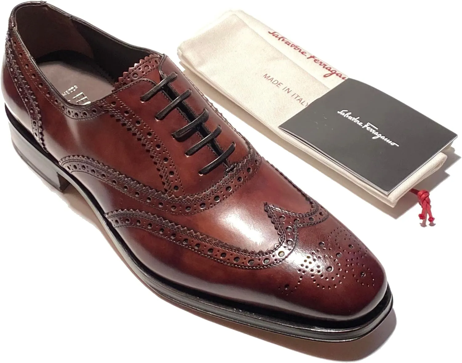 TRAMEZZA Bord Men's Brown Wingtip Brogue Leather Welted Oxford (Salvatore
