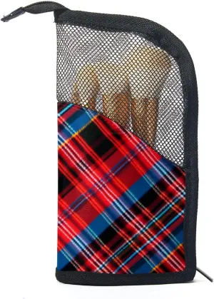 Travel Makeup Bag,Travel Toiletry Bag for Women,Classic Stripe Red Plaid,Cosmetic Travel Bag