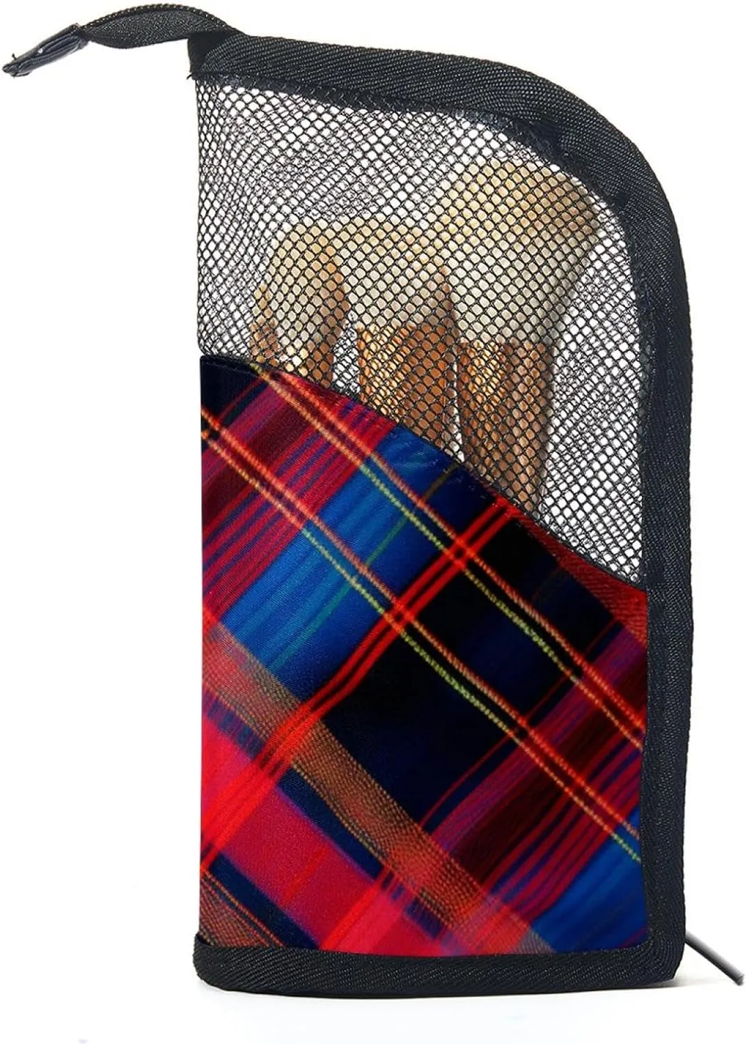 Travel Makeup Bag,Travel Toiletry Bag for Women,Classic Stripe Red Plaid,Cosmetic Travel Bag