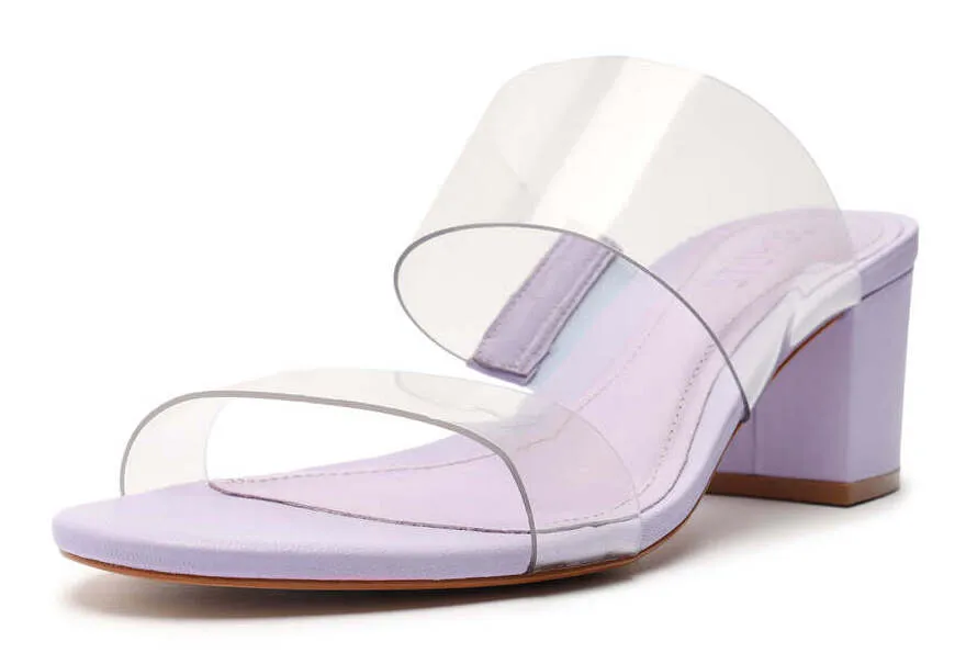 Unbeatable price Strap On Clear Open Schutz Block Victorie Mid Toe Smoky Grape Sandals Slip Versatile Heel