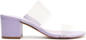 Unbeatable price Strap On Clear Open Schutz Block Victorie Mid Toe Smoky Grape Sandals Slip Versatile Heel