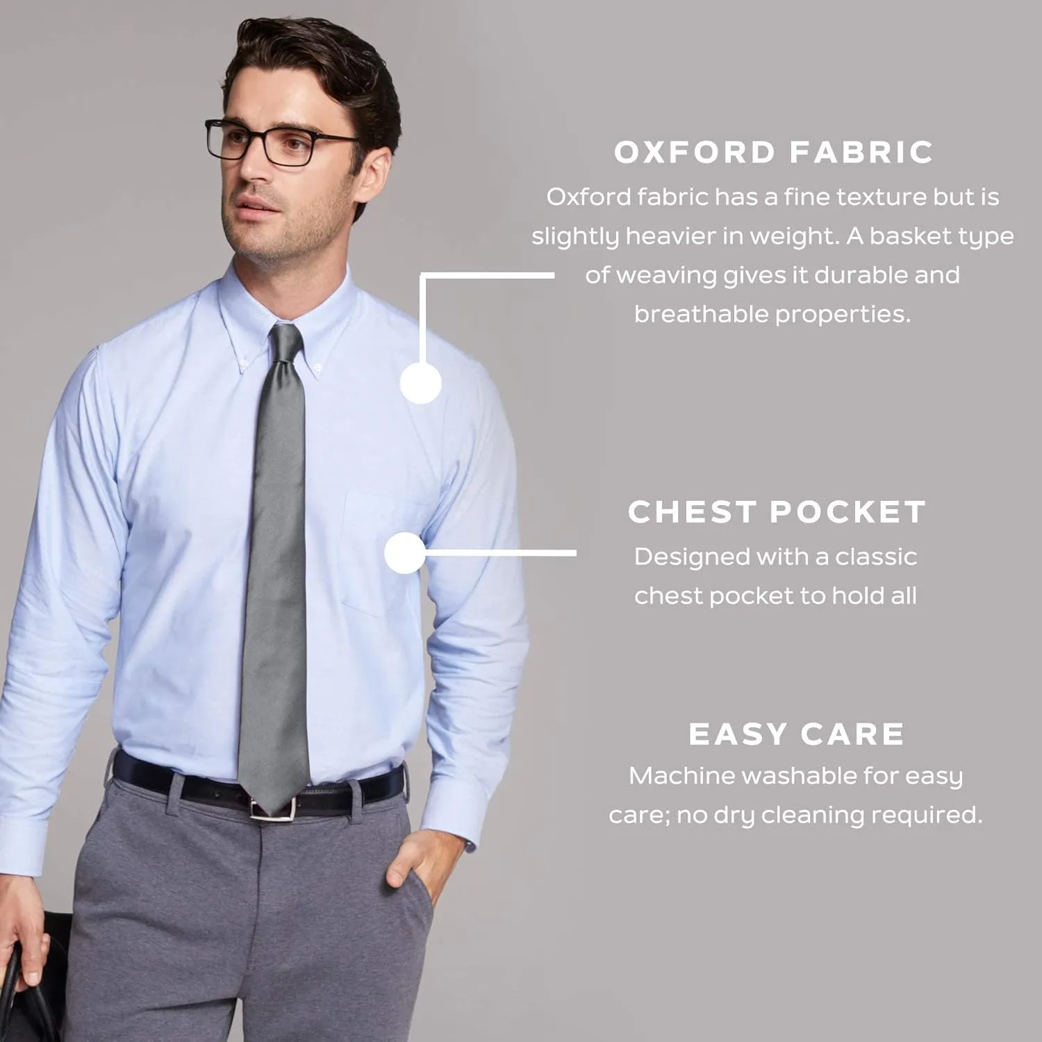 Van Heusen Men's Dress Shirts Short Sleeve Oxford Solid