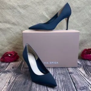 VIA SPIGA Black Cloe Pointed Toe Pump 7.5M