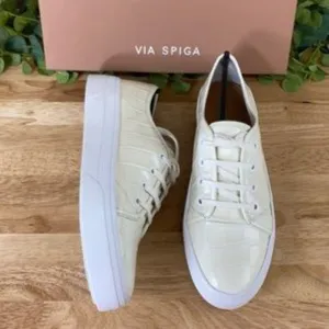 Via Spiga Viola Platform Sneakers Cream 8.5M