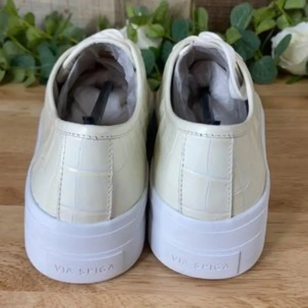 Via Spiga Viola Platform Sneakers Cream 8.5M