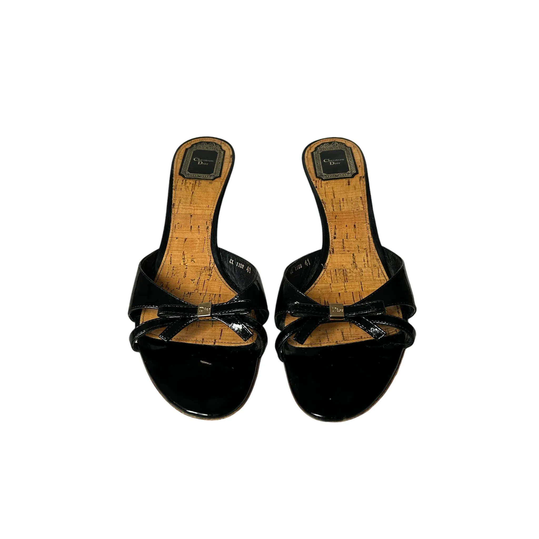 Vintage Dior bow tie mule heels / 41