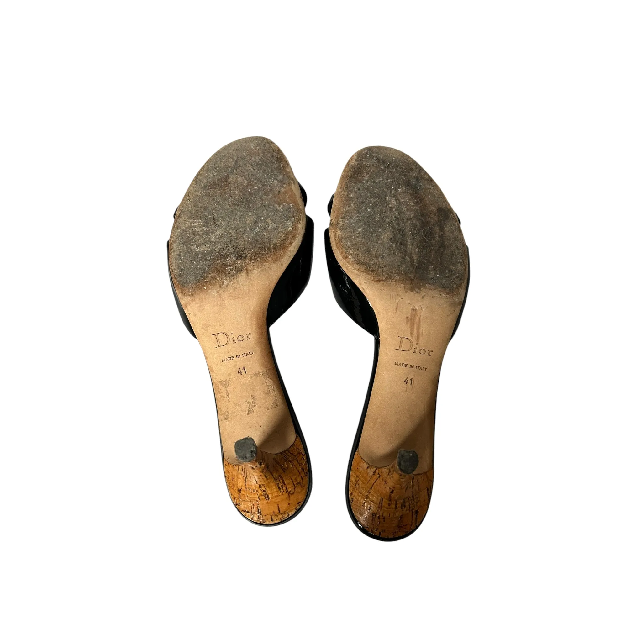 Vintage Dior bow tie mule heels / 41