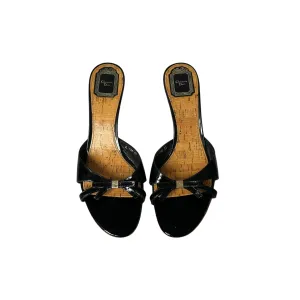 Vintage Dior bow tie mule heels / 41