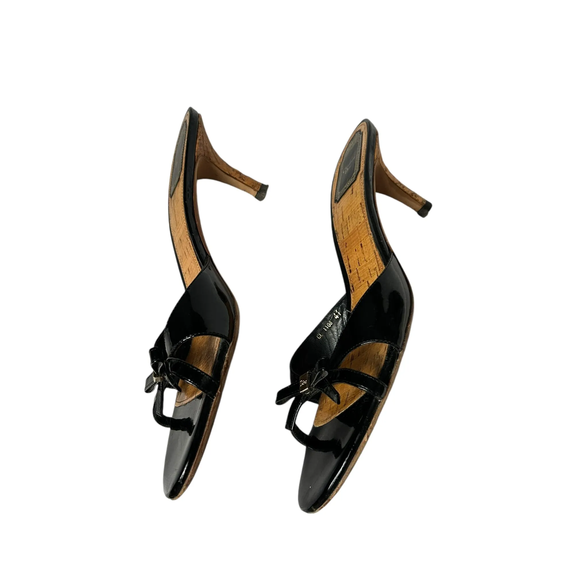 Vintage Dior bow tie mule heels / 41