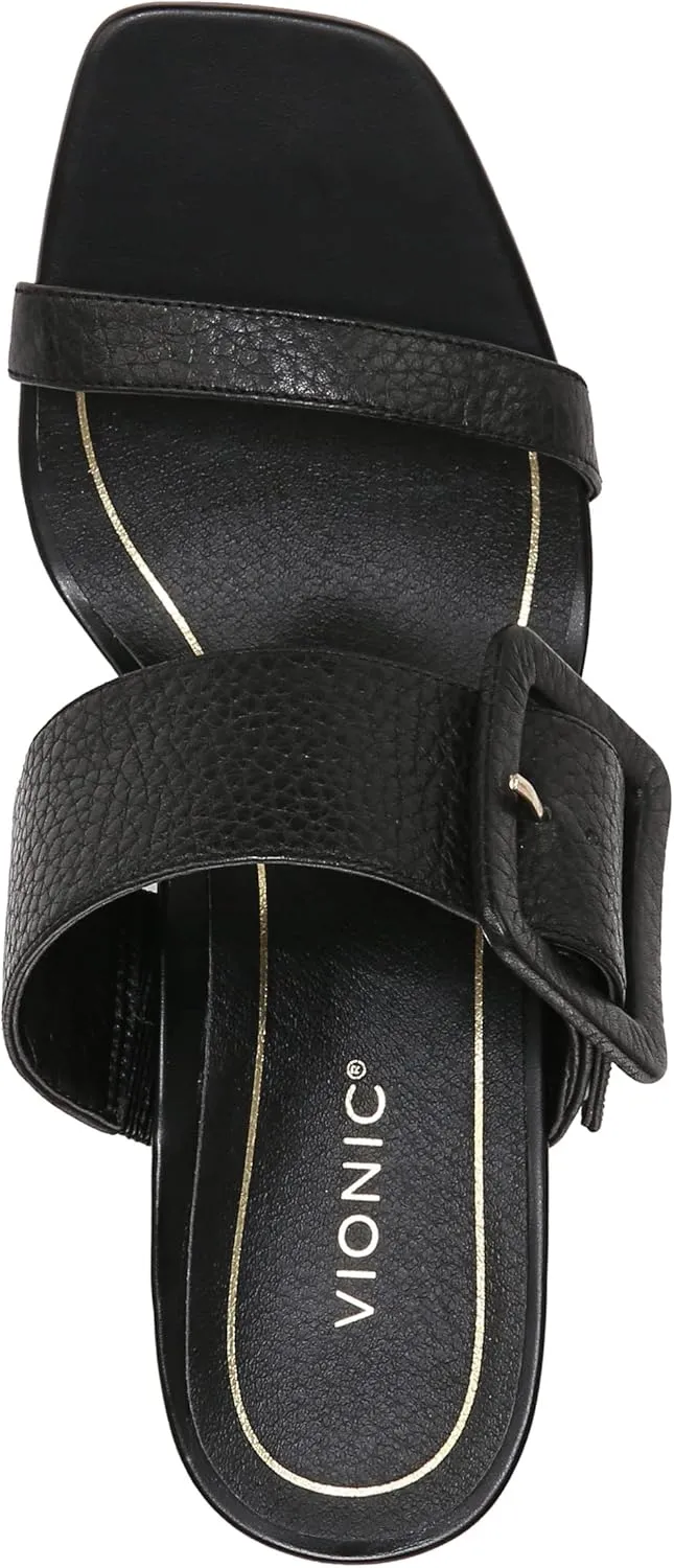 Vionic Women's Garnet Brookell Round Heel Mule - Supportive Adjustable Strap Sandals That Includes an Orthotic Insole and Cushioned Outsole for Arch Support, Medium Fit, Sizes 5-11