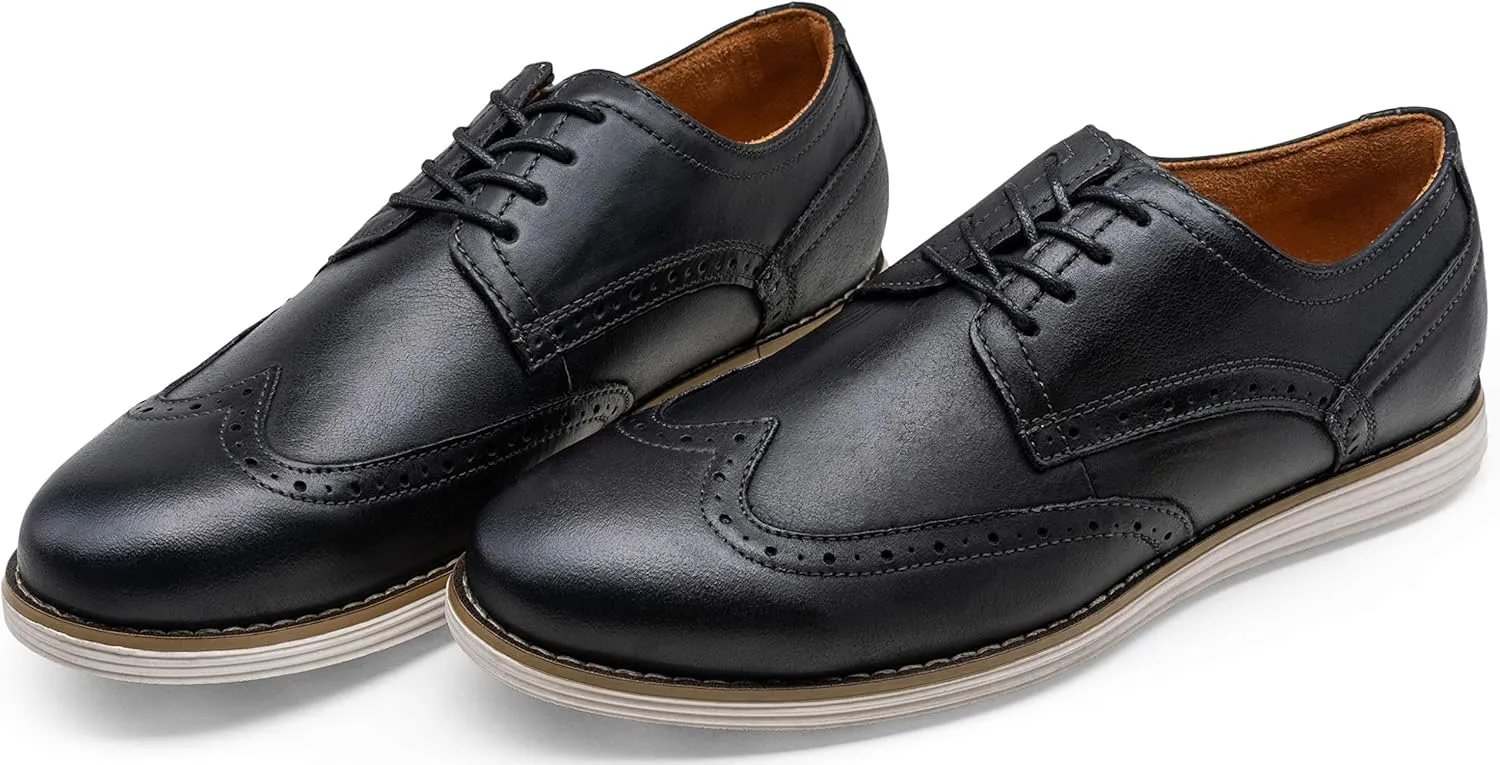 Vostey Men's Dress Shoes Leather Casual Dress Shoes for Men Leather Business Oxford Shoes for Men