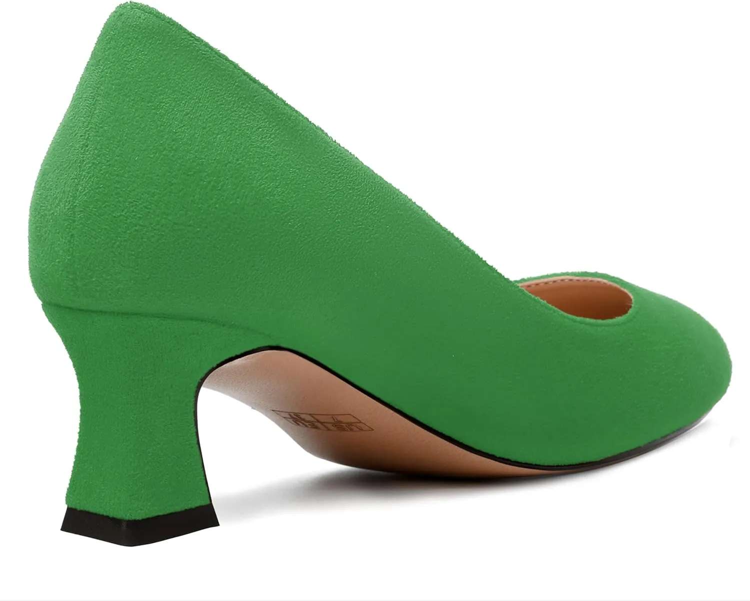 WAYDERNS Womens Dress Suede Dating Round Toe Slip On Solid Kitten Low Heel Pumps Shoes 2 Inch