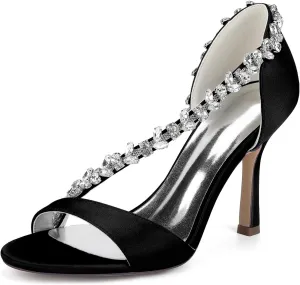 Wedding Shoes Women's Bridal Pump Sandal Peep Toe Bridal Heels Satin Sexy Pumps Heels Prom Evening Formal Party Shoes 8.5Cm
