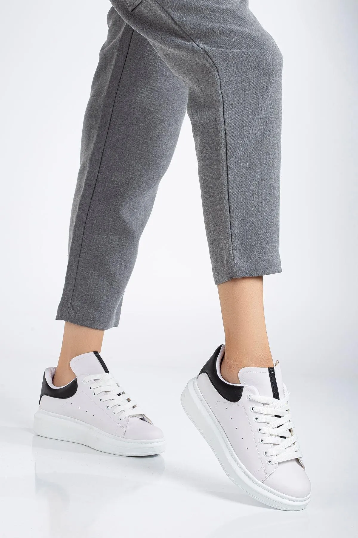 White - Black Women's Sneaker Casual Shoes