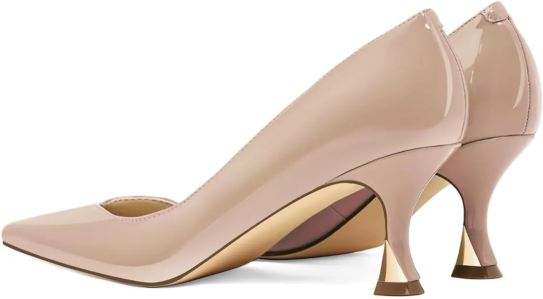 Women Low Kitten Heels Women's Dressy Pumps Pointed Closed Toe Elegant Wedding Pumps Formal Work Office Comfortable Shoes Classic Pumps for Women
