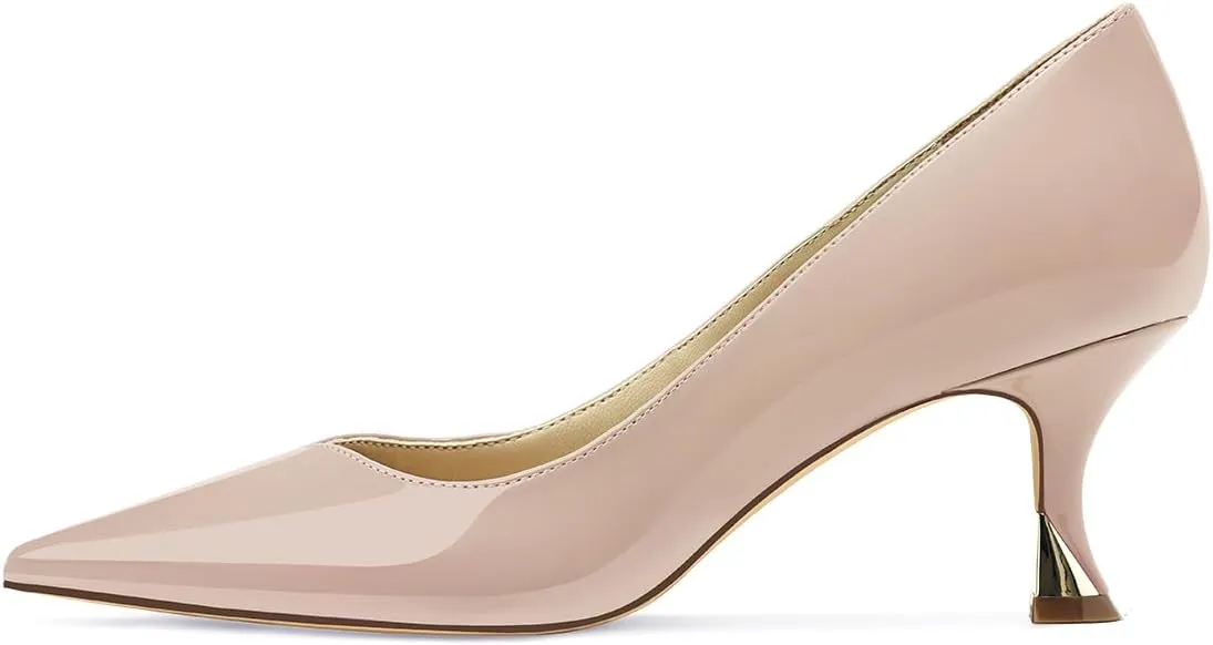 Women Low Kitten Heels Women's Dressy Pumps Pointed Closed Toe Elegant Wedding Pumps Formal Work Office Comfortable Shoes Classic Pumps for Women