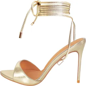 Women Mules High Heel Sandals Pointed Toe Lace Up Stilettos Heels Strappy Ladies Slippers Party Sandals Shoes