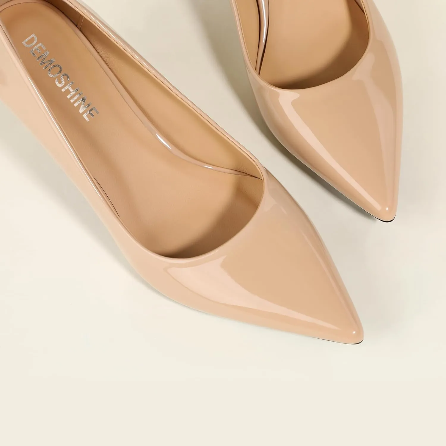Womens Casual Slip On Low Heels Comfort Pointed Toe Solid Pump