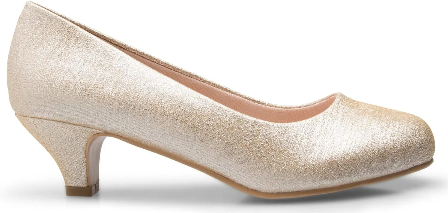 Women's Classic Closed Toe Kitten Heel Pumps | Dress, Work, Party Low Heeled