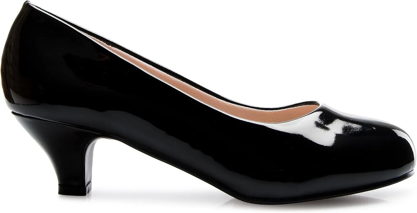 Women's Classic Closed Toe Kitten Heel Pumps | Dress, Work, Party Low Heeled