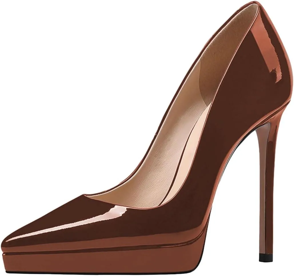 Womens Classic Pump Platform High Stiletto Heels Pointy Toe Slip On Shoe Business Prom Daily Size 4-16 US