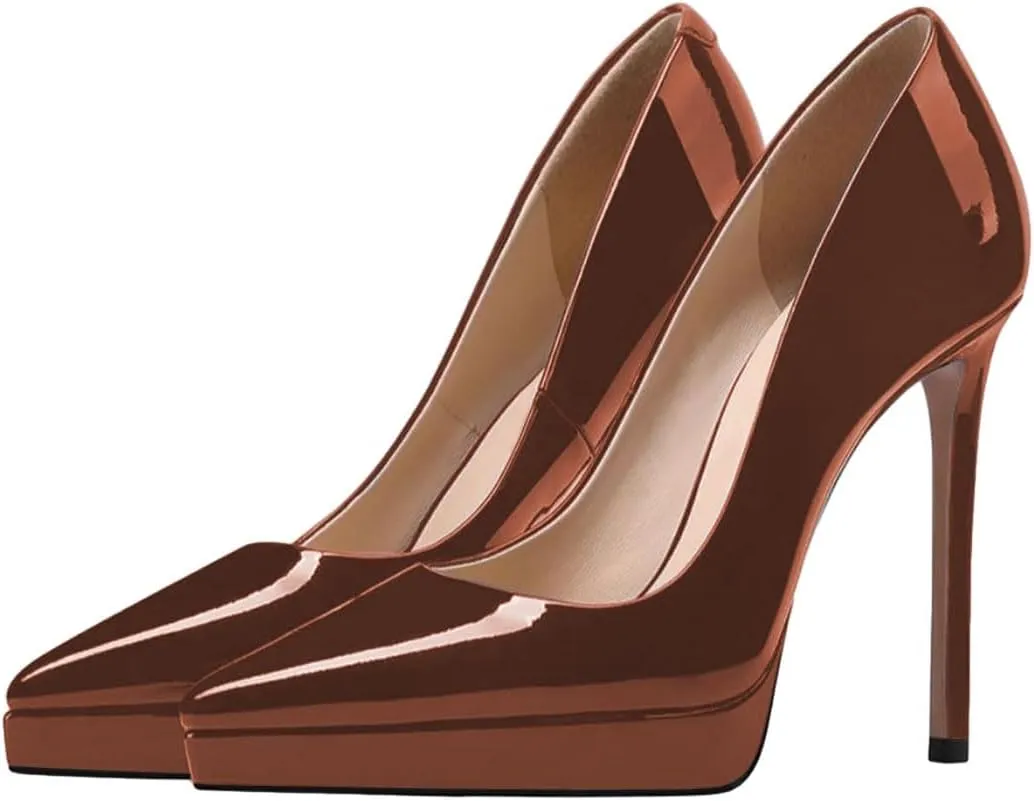 Womens Classic Pump Platform High Stiletto Heels Pointy Toe Slip On Shoe Business Prom Daily Size 4-16 US