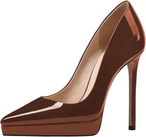 Womens Classic Pump Platform High Stiletto Heels Pointy Toe Slip On Shoe Business Prom Daily Size 4-16 US