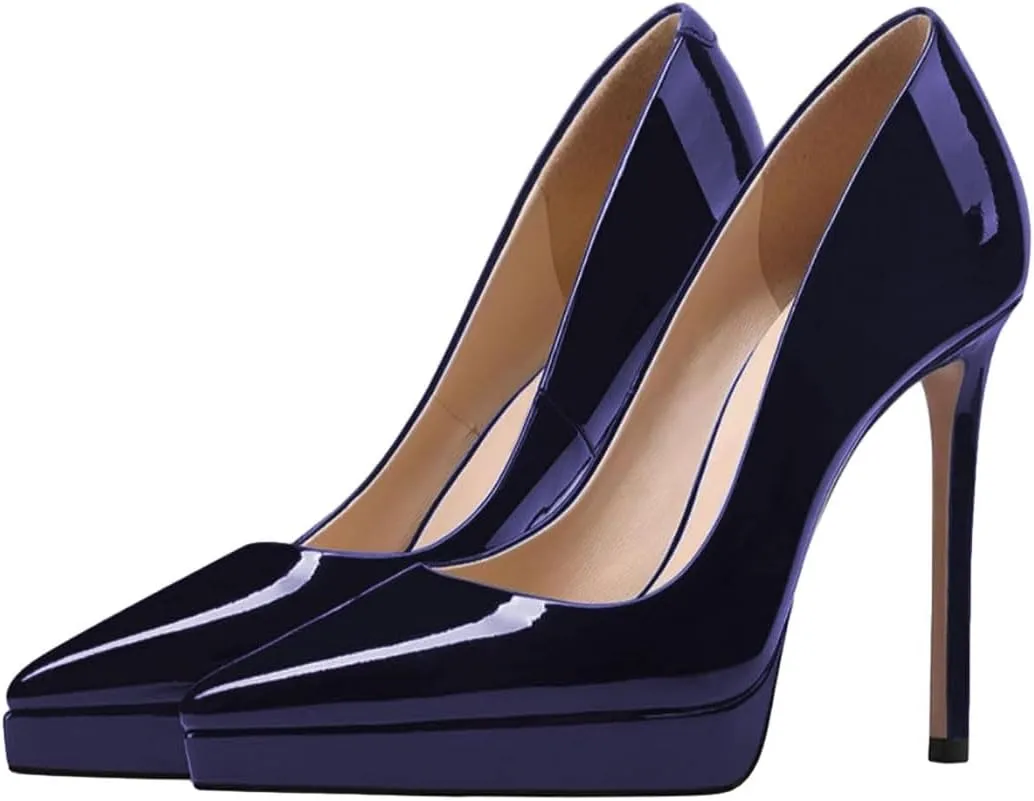 Womens Classic Pump Platform High Stiletto Heels Pointy Toe Slip On Shoe Business Prom Daily Size 4-16 US