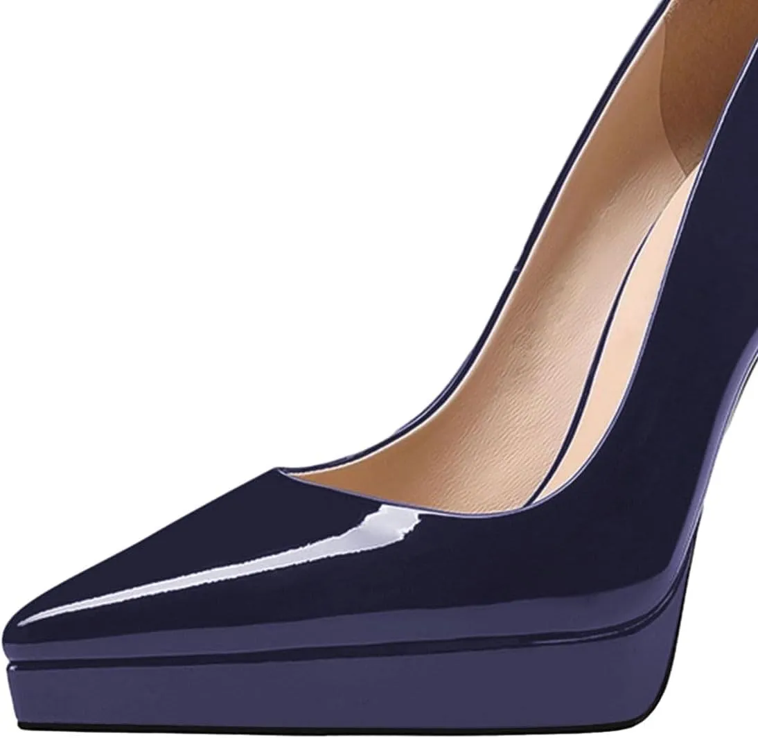 Womens Classic Pump Platform High Stiletto Heels Pointy Toe Slip On Shoe Business Prom Daily Size 4-16 US